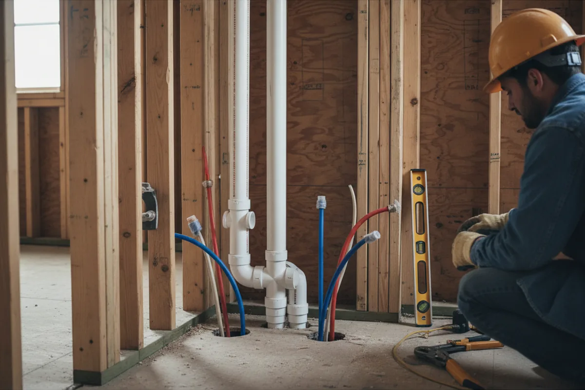 Drain and supply rough-in during Leak Detection in Orestes